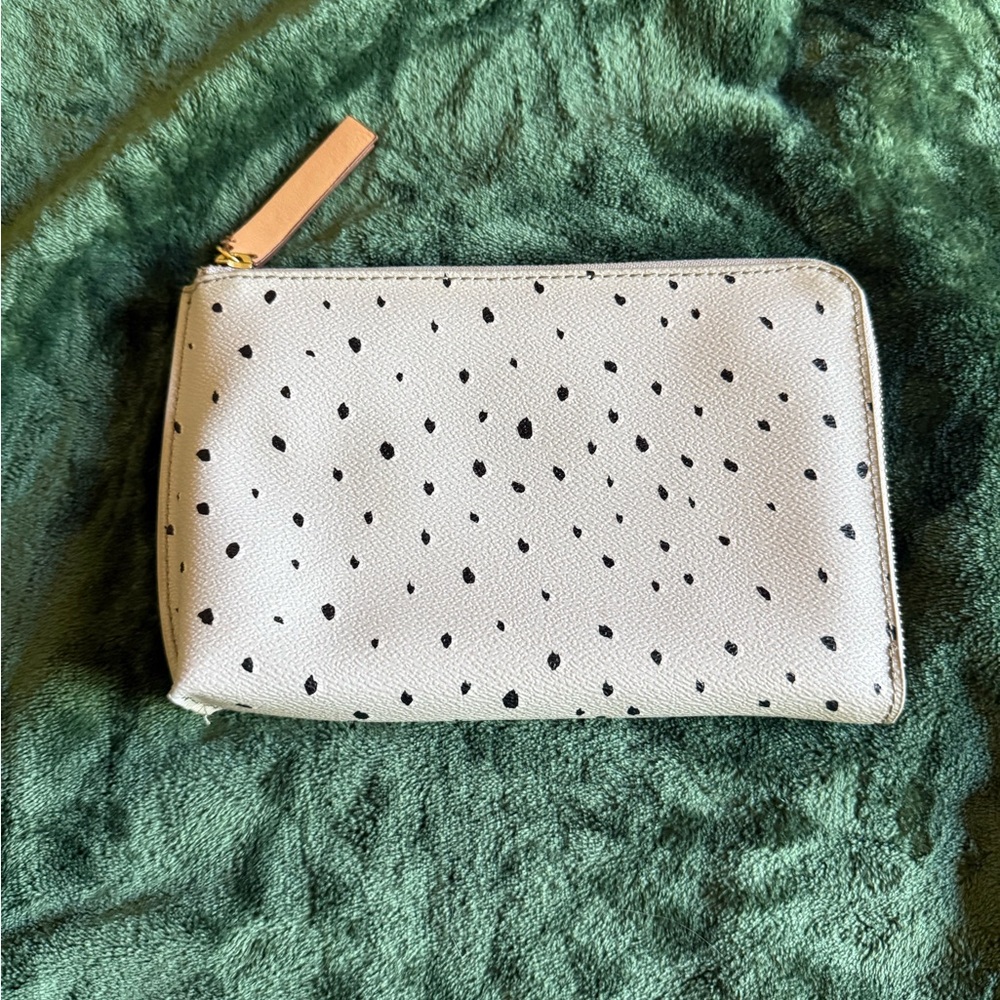 Banana Republic Black Spotted White Wristlet